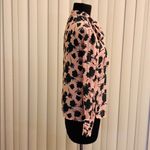 Peach w/ green flower print pussy bow blouse. GUC Pink Size 8 Photo 2