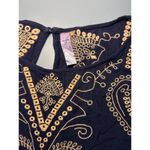 Alya  womens blue romper size M embroidered short sleeves cut outs Photo 3