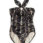 MiracleSuit Magicsuit  One Piece Halter Swimsuit Square Cut Out Printed Womens 10 Photo 0
