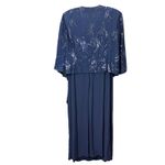 Alex Evenings Alex Evening Blue Sequins Two Piece Jacket Sleeveless Midi Dress Size 24W Photo 6