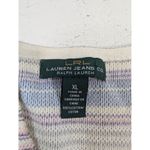 LRL Ralph Lauren Jeans Co Womens Striped V Neck Sweater XL Cotton Gray Photo 1