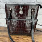 Brighton  Classic Brown Crocodile Bucket Shoulder Bag Purse W Braided Strap Photo 0