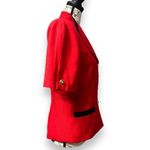 Kasper ASL 6 Red Black Cropped Blazer Gold Button Jacket Career Y2K Power Office Photo 3