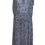 Gypsies & Moondust Women Short Sleeve BLUE Floral Midi Dress Size Large Photo 0