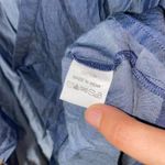 Eshakti  Blue Chambray Denim Short Puff Sleeve Wrap Top Women's Size 10 Medium Photo 6