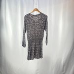 Knot Sisters  Long Sleeve Floral V Neck Mini Dress in‎ Black Tan Size Medium Photo 4