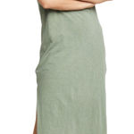 Sundry  Ayana Ruffled‎ MIDI Slit Dress Pigment Loden Green 1 Photo 0