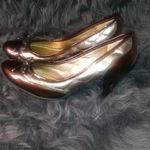 Antonio Melani  Brocade Gold Brown Christmas Leather Heels Photo 6