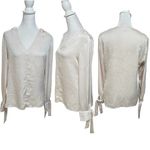 Banana Republic Beige Long Tie Sleeve V-Neck Blouse Size XS Photo 1