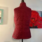 Lands' End  Womens Quilted Front Vest Size Small 6/8 Burgundy Full Zip Primaloft Photo 3