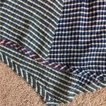 Anthropologie Maeve Blue Pink Checkered Textured Waverly One Shoulder Dress Photo 5