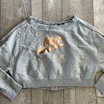 Nike  Air Rose Gold Logo Metallic Grey Crop Sweatshirt Size Medium. Photo 2