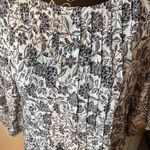 J Jill Floral Print 3/4 Sleeve Top White & Blue Blouse Ladies Photo 4