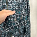 Christopher & Banks  Green Patterned Zip Front Relaxed Bomber Jacket Size M Photo 4