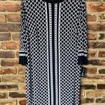 NWT INC International Concepts Black & White Long Sleeve Midi Shift Dress 0X Photo 0