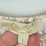 Giusy Top Women's Large Beige Floral 100% Silk Blouse‎ Dainty Cottage Feminine Photo 3