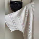 Vintage Crowntuft White Stripe Button Chenille Beach Cover Up Robe, Size 1X Photo 2