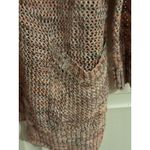 Hooked Up Multicolored Open Knit Cardigan Sweater Women's Medium Pink Photo 3