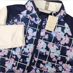 Peter Millar NEW Ladies  Outdoor/Golf Hybrid Quilted Navy Floral Full Zip Jacket Photo 1