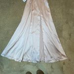 Azazie  Clove English Rose Light Pink A-Line Pleated Stretch Satin Dress SZ 8 Photo 7