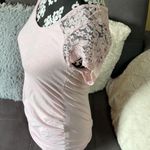AMBIANCE MATERNITY Pink with Floral Lace TShirt L Size undefined Photo 1