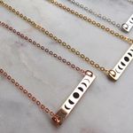 Boutique NEW Moon Phase Necklace, White Gold Plated Photo 8