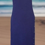 Premise y2k NWT Chic Sleeveless Knit Maxi Dress w Side Slip Navy Color - XL Photo 0