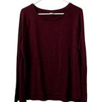 Old Navy Luxe long sleeved red knit maroon crewneck pullover sweater shirt Photo 0