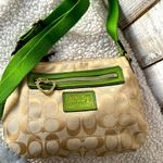 Coach  Poppy Daisy signature swing pack Green/Khaki Crossbody Bag Purse Photo 8