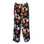 Soft Surroundings Navy Blue Multi Color Floral Tropical Pants Women Sz PS Photo 1