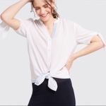 Draper James NWT  Bow Sleeve Button White Blouse, 2 Photo 2