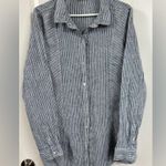Artisan NY  Women's Navy Striped Button Down Shirt Photo 0