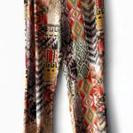 Passports Boho Wide Leg Pants M Multicolor Aztec Tribal Print USA Photo 0