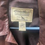 Eddie Bauer Vintage Brown  Leather Coat Photo 9