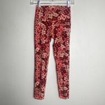 Aerie Offline Real Me Xtra Hold Hold Pink Pattern 7/8 Athletic Leggings Small Photo 1