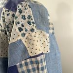 Patchwork Bomber Jacket by Tangibles Blue Cotton Florals Gingham Size M Photo 6