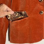 Judith Hart Burnt Orange Rust Velvet Blazer Size 10 Pockets Paisley Liner Photo 3