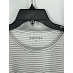 Softies Dream Jersey Grey Stripe Cap Sleeve Crew Tee Capri Matching Lounge Set S Gray Photo 2