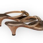 Luisa D’Orio ✿ Camellia Leather Kitten Heel Mule Thong Sandals ✿ Rose Gold ✿ 6M Size 6 Photo 2
