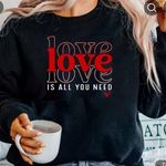 Handmade Black Love Graphic Sweatshirt Photo 0