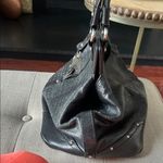 Kenneth Cole New York Black Word Embossed Silver Hook Clasp Shoulder Bag Photo 7