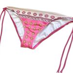 🔃Pink Paisley Print Side Tie Bikini Swimsuit Bottom Size M Photo 2