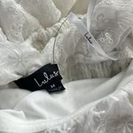 Lulus  Lovely Charisma White Eyelet Embroidered Off-The-Shoulder Dress‎ Photo 6
