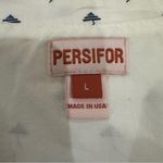 Persifor Clare White Navy Umbrella Print Flutter Sleeve Dress Large Vacation Photo 7