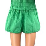 Free People The Way Home Green High Rise Smocked Activewear Windbreaker Shorts L Photo 0