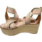 Tory Burch Frieda Espadrille Sandal Pink Blush Stripe Tan 57331 Size 6.5 - $258 Photo 2