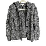 JM Collection Women's M Sweater Button Chunky Knit Cardigan Marled Black White Photo 0
