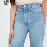 Madewell Womens High Rise Long Denim Raw Hem Bermuda Jean Shorts Size 25 Blue Photo 0