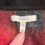 Maurice's Womens Pullover Sweatshirt Sherpa Fleece Red Black Buffalo Plaid Large Photo 7