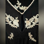POL Acid Wash Floral Embroidered Dress in Vintage Black Photo 2